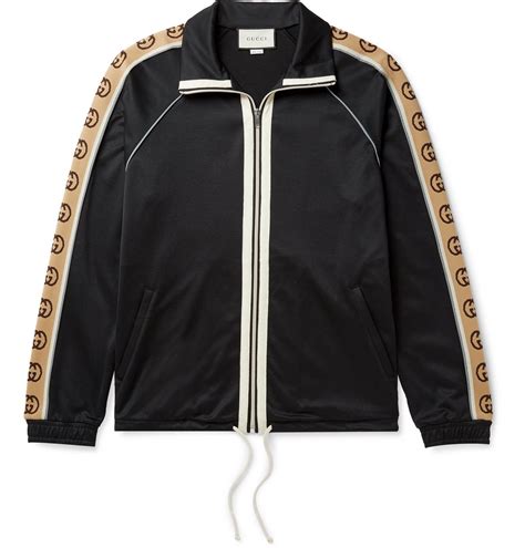 gucci black technical logo track jacket|men's Gucci tracksuit for sale.